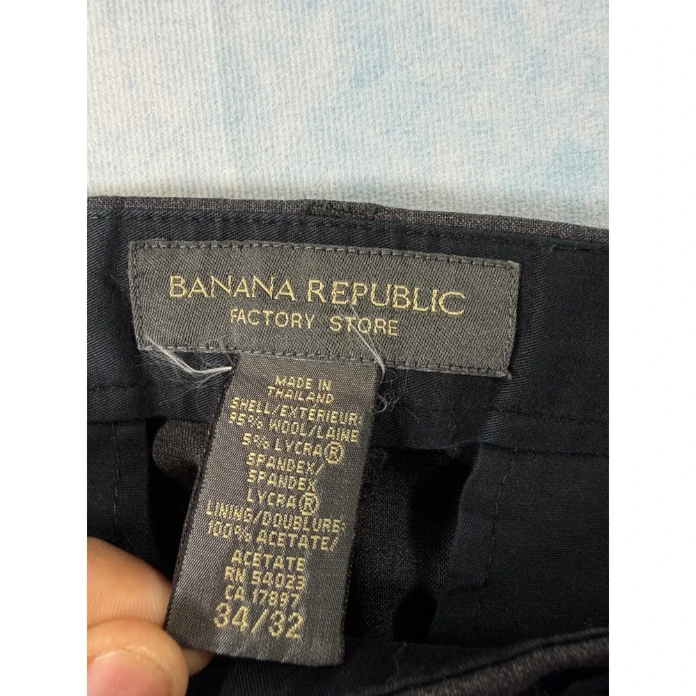 Banana Republic Dress Pants Mens 34/32 Gray Excellent Wool Blend Flat Front